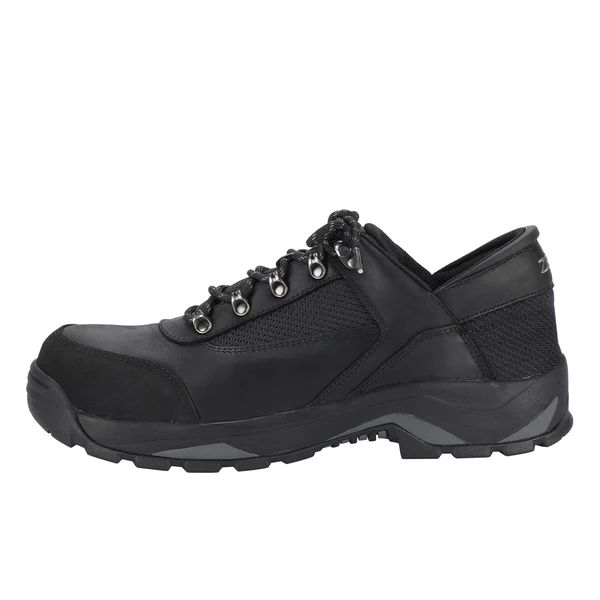 Zeba Quick Ship Men's Industrial Black Genuine Leather Steel Toe Work Shoes