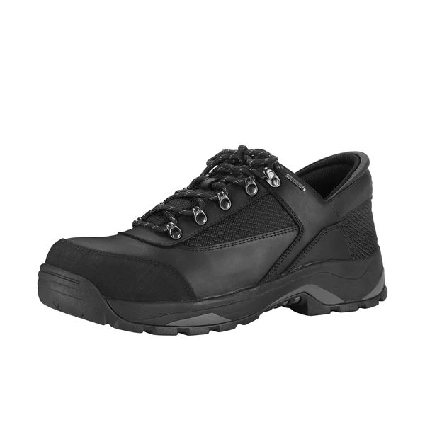 Zeba Quick Ship Men's Industrial Black Genuine Leather Steel Toe Work Shoes 