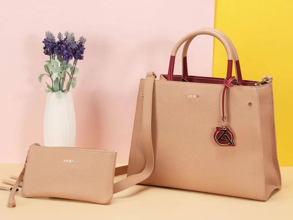 Zeba Quick Ship Luxe Leather Bag-Rose Luxe
