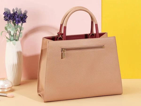 Zeba Quick Ship Luxe Leather Bag-Rose Luxe