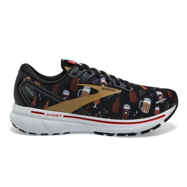 Brooks Shoes - Ghost 14 Black/White/Fiery Red