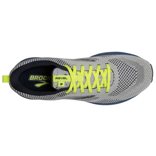 Brooks Shoes - Revel 5 Oyster/Navy/Dark Blue            