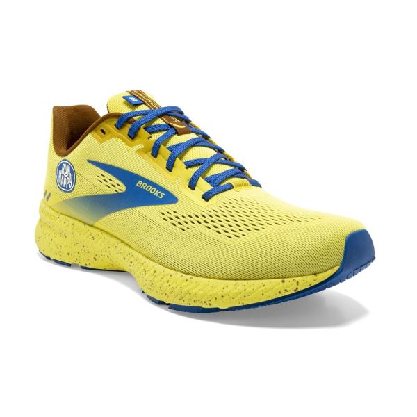 Brooks Shoes - Launch 8 Golden Kiwi/Pale Banana/Victoria Blue            