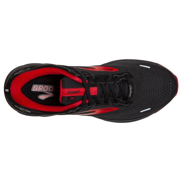 Brooks Shoes - Ghost 14 GTX Black/Blackened Pearl/High Risk Red            