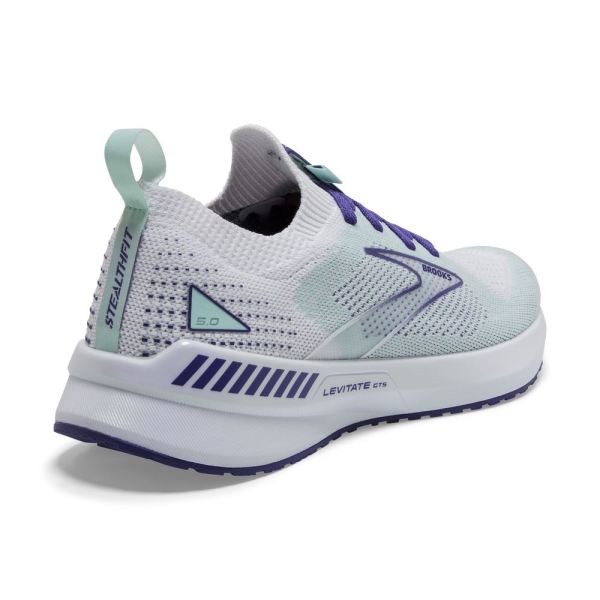 Brooks Shoes - Levitate StealthFit GTS 5 White/Navy Blue/Yucca            