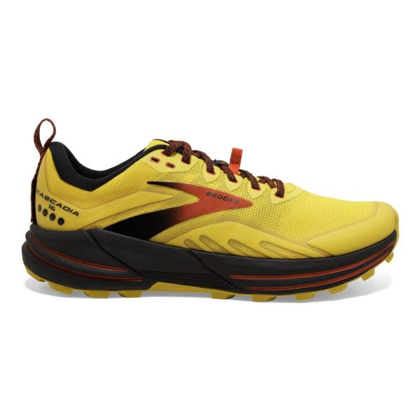 Brooks Shoes - Cascadia 16 Yellow/Black/Grenadine