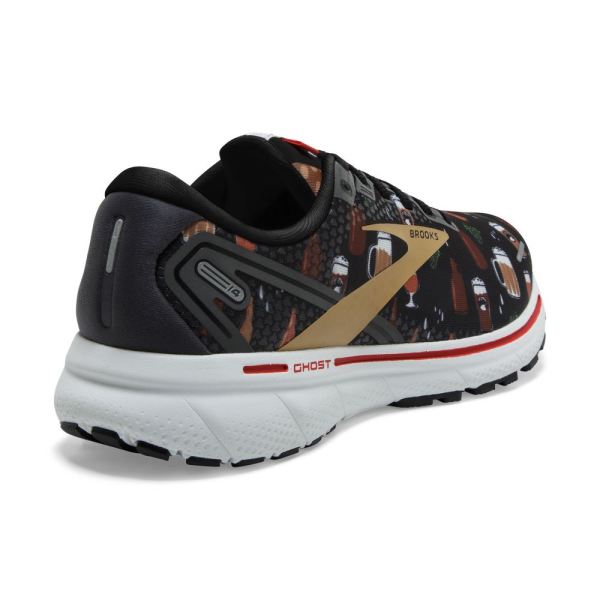 Brooks Shoes - Ghost 14 Black/White/Fiery Red            