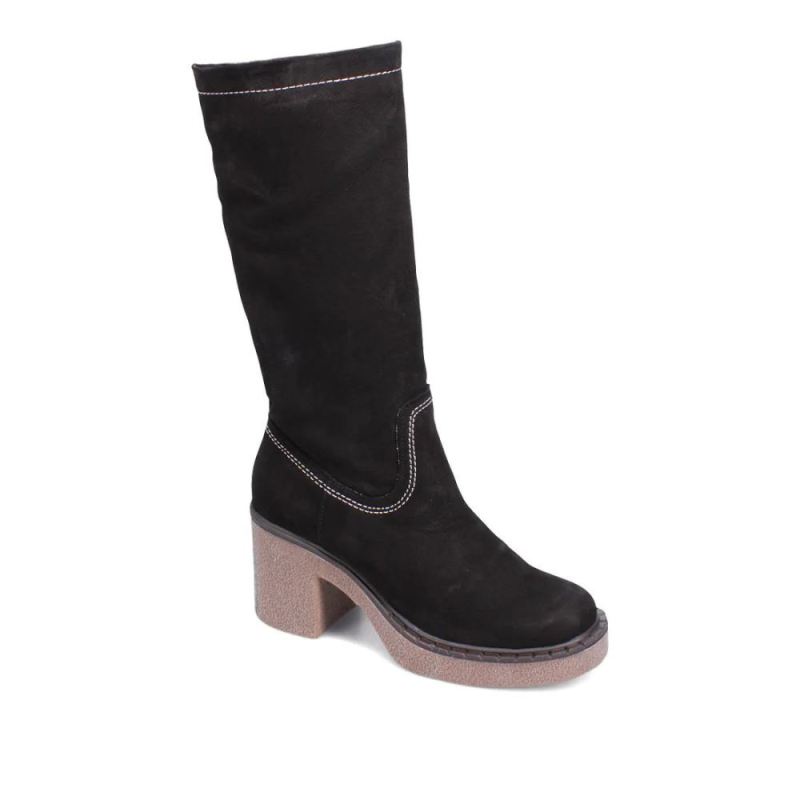BUENO | WOMEN'S HUDSON MID BOOT-BLACK NUBUCK