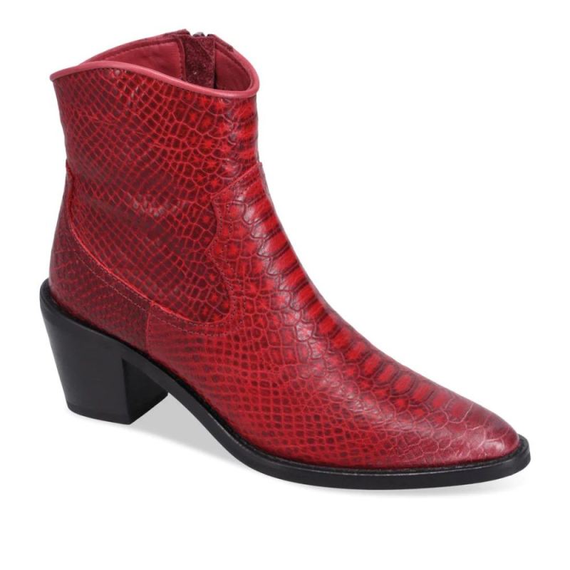 BUENO | WOMEN'S VALERY BOOTIE-RED SNAKE