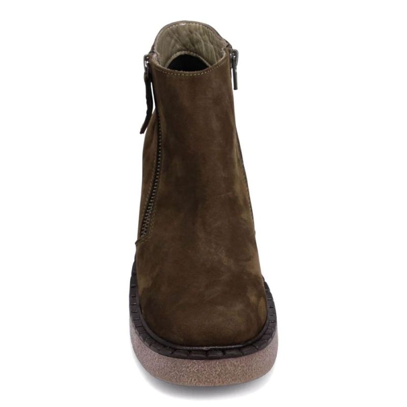 BUENO | WOMEN'S HARLOW BOOTIE-ARMY GREEN NUBUCK