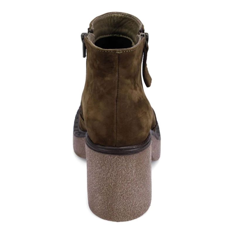 BUENO | WOMEN'S HARLOW BOOTIE-ARMY GREEN NUBUCK