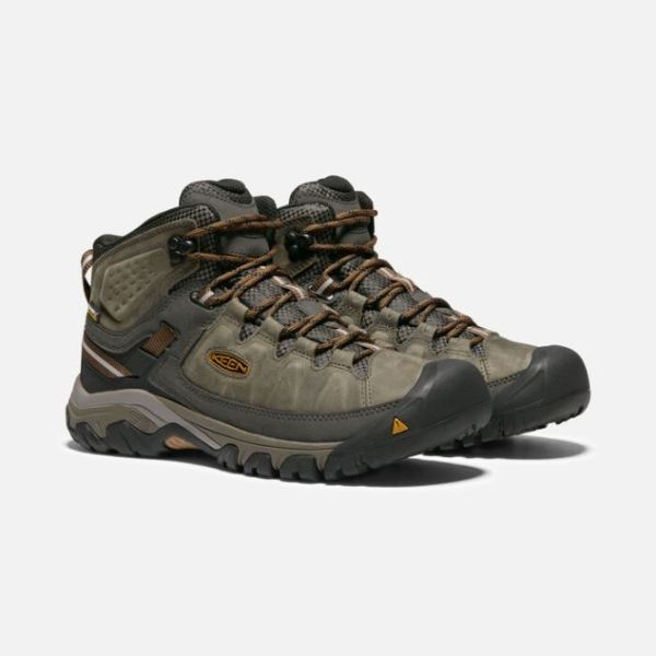 Keen | Men's Targhee III Waterproof Mid Wide-BLACK OLIVE/GOLDEN BROWN