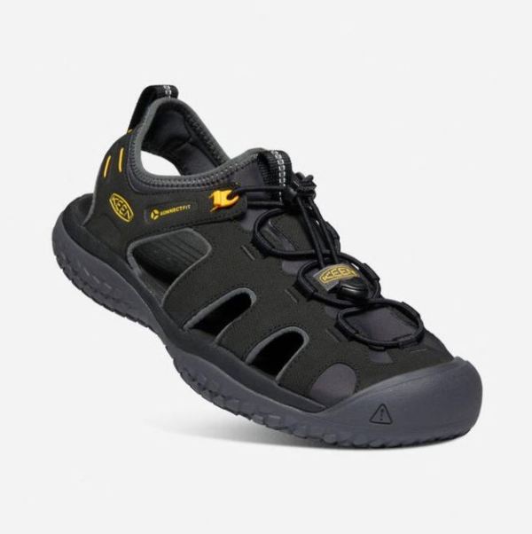 Keen | Men's SOLR Sandal-Black/Gold