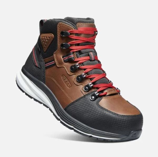 Keen | Men's Red Hook Waterproof Boot (Carbon-Fiber Toe)-Tobacco/Black