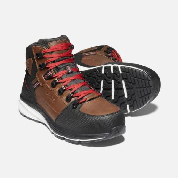 Keen | Men's Red Hook Waterproof Boot (Carbon-Fiber Toe)-Tobacco/Black