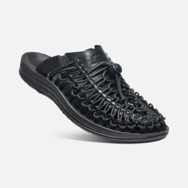 Keen | Men's UNEEK Premium Leather Slide-Triple Black/Black