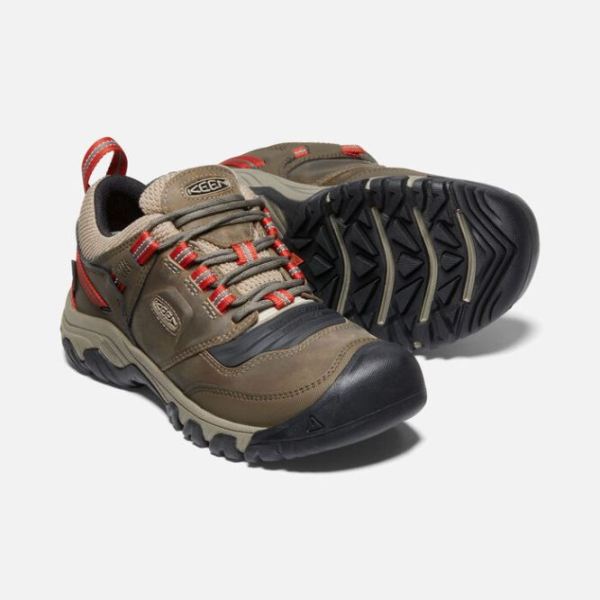 Keen | Men's Ridge Flex Waterproof-Timberwolf/Ketchup