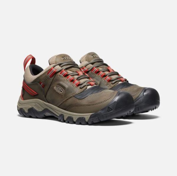 Keen | Men's Ridge Flex Waterproof Wide-TIMBERWOLF/KETCHUP