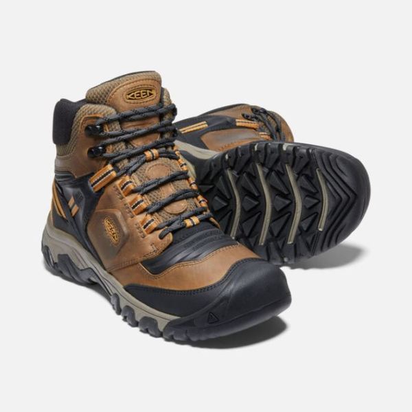 Keen | Men's Ridge Flex Waterproof Boot-Bison/Golden Brown