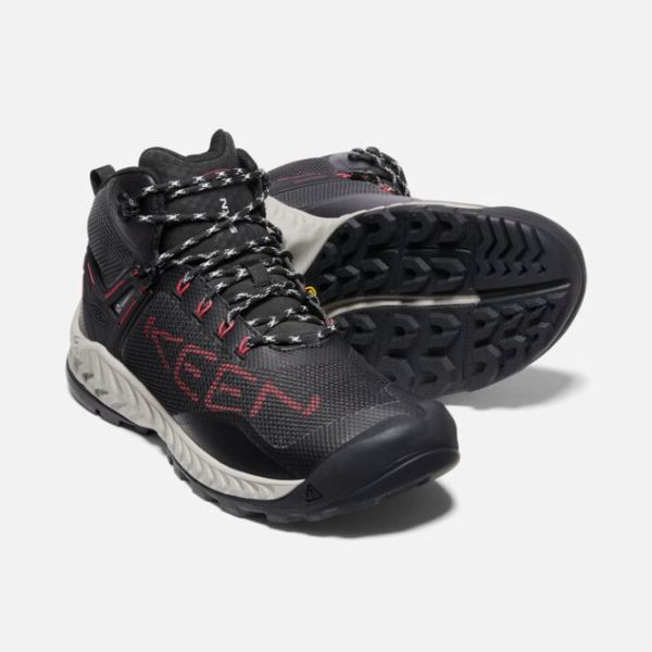Keen | Men's NXIS EVO Waterproof Boot-Black/Red Carpet