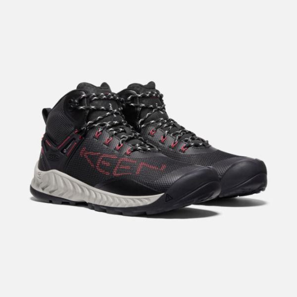 Keen | Men's NXIS EVO Waterproof Boot-Black/Red Carpet