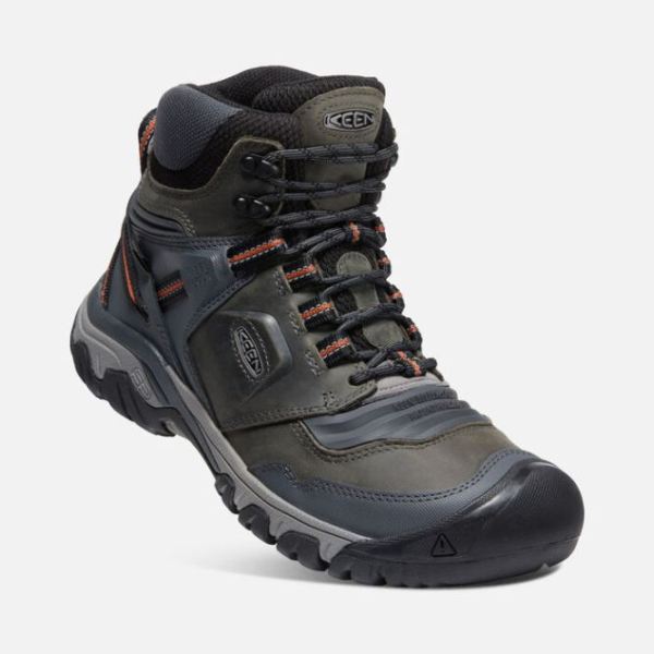 Keen | Men's Ridge Flex Waterproof Boot-Steel Grey/Fossil Orange
