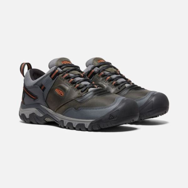 Keen | Men's Ridge Flex Waterproof-Steel Grey/Fossil Orange