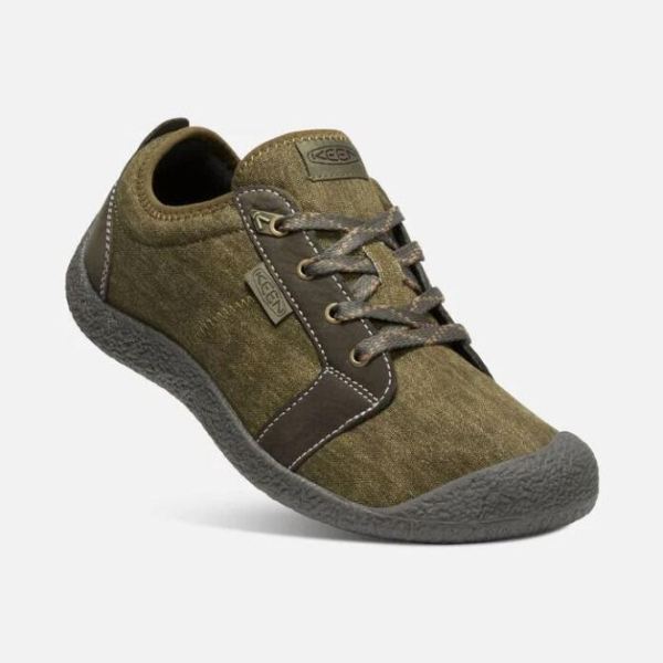 Keen | Men's Howser Canvas Lace-Up-Dark Olive/Black Olive