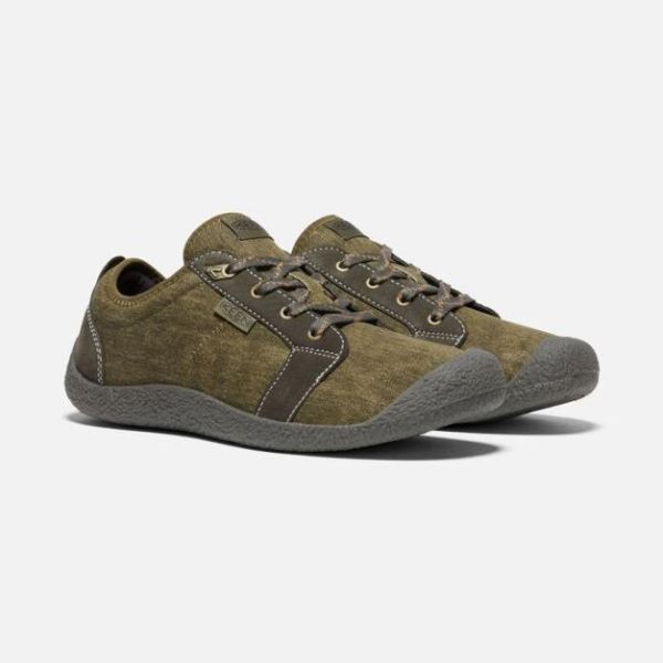 Keen | Men's Howser Canvas Lace-Up-Dark Olive/Black Olive