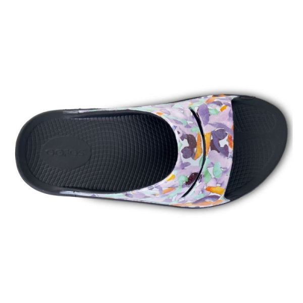 OOFOS WOMEN'S OOAHH LUXE SLIDE SANDAL - PURPLE WATERCOLOR