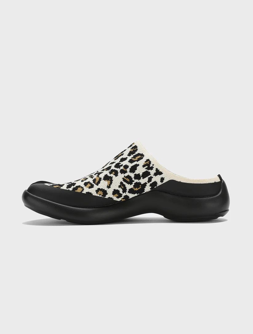 Free Shipping | Tabi Mules Men - White Leopard