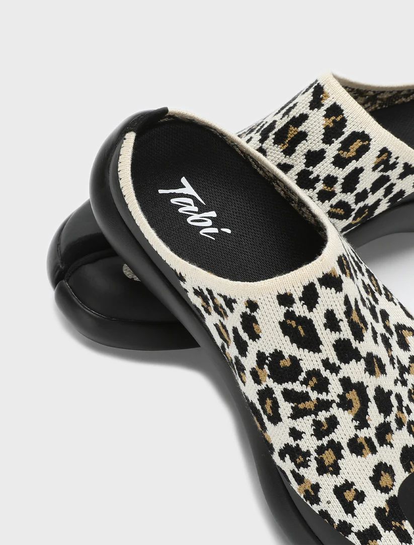 Free Shipping | Tabi Mules Men - White Leopard